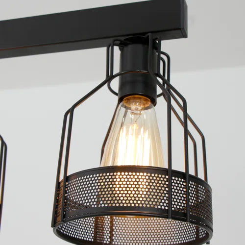 Motofumi 5-Light 39.4" Rectangle Chandelier Linear Kitchen Island Pendant Black